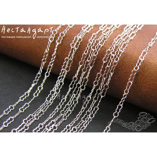 Цепочка Crinkle Chain Sterling Silver 1,5х4 мм (уп. 10 см), изображение 3