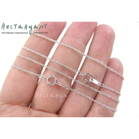 Цепочка кордовая Sterling Silver Rhodium Plated с замком 45,5 см, изображение 2