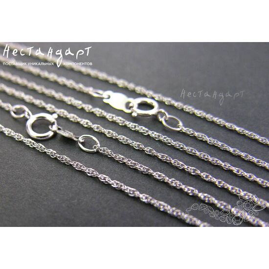 Цепочка кордовая Sterling Silver Rhodium Plated с замком 45,5 см, изображение 3