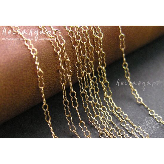 Цепочка Crinkle Chain Gold Filled 1,7х4 мм (уп. 10 см), изображение 2