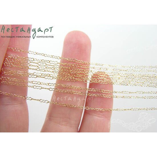 Цепочка Crinkle Chain Gold Filled 1,7х4 мм (уп. 10 см), изображение 3