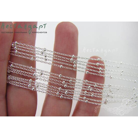 Цепочка Nodules Sterling Silver 1,3х2 мм (уп. 10 см), изображение 2