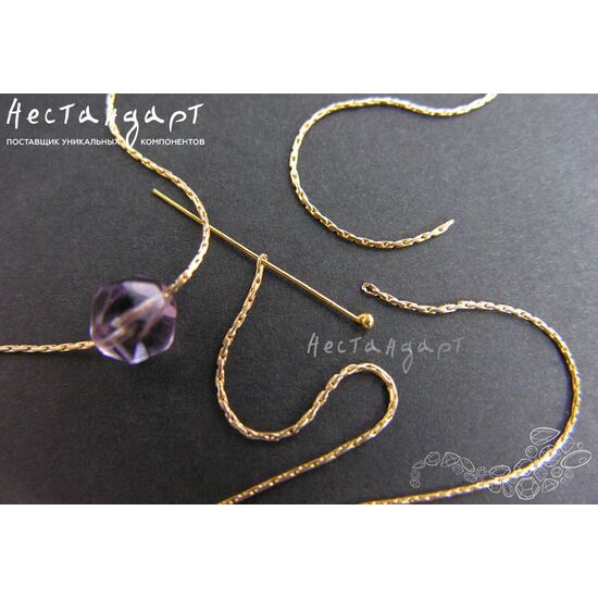 Цепочка якорная сколоченная Hammered Gold Filled 0,7 мм (уп. 10 см)