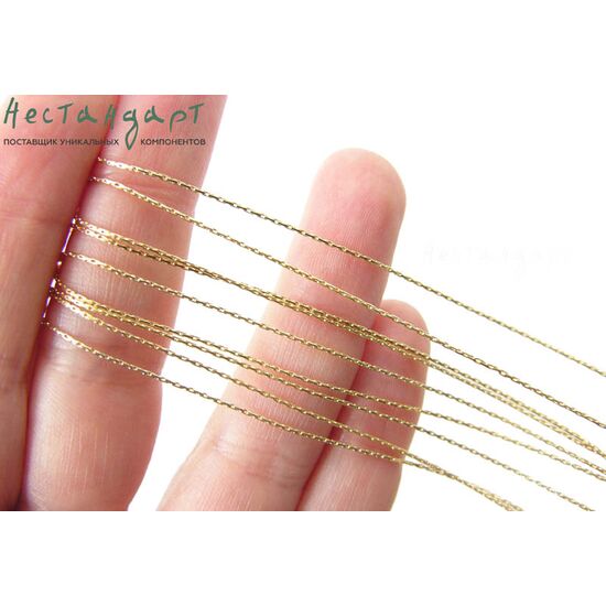 Цепочка якорная сколоченная Hammered Gold Filled 0,7 мм (уп. 10 см), изображение 3