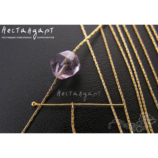 Цепочка якорная сколоченная Hammered Gold Filled 0,7 мм (уп. 10 см), изображение 4