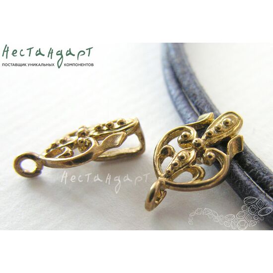 Бейл-держатель для кулона Wattle латунь 17х10 мм, изображение 2