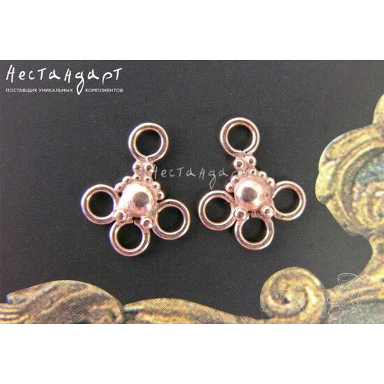 Коннектор Triplex Sterling Silver Rose Gold Plated 15х11 мм, изображение 2
