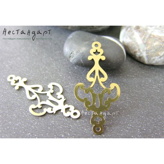 Коннектор авторский Filigree латунь 38х17 мм