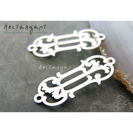 Коннектор авторский Фонарики алюминий 30х12 мм, изображение 2