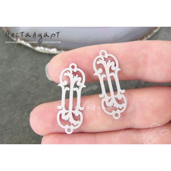 Коннектор авторский Фонарики алюминий 30х12 мм, изображение 3