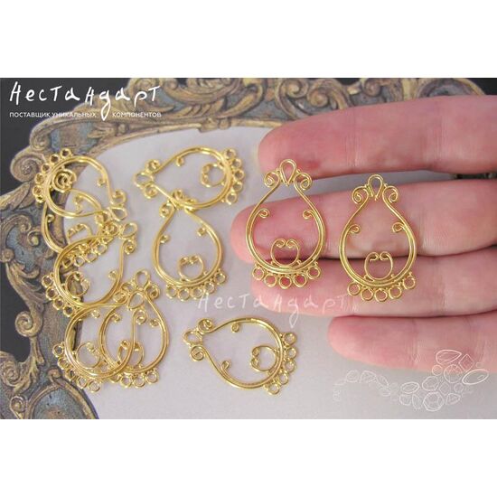 Коннектор-подвеска Sensitive Vermeil Sterling Silver 30х18 мм, изображение 2