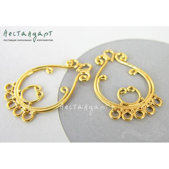 Коннектор-подвеска Sensitive Vermeil Sterling Silver 30х18 мм, изображение 4