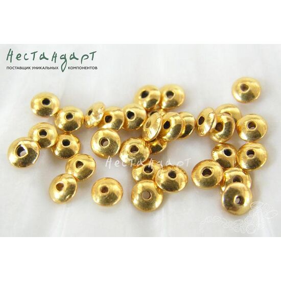 Бусина-спейсер Plain Vermeil Sterling Silver 4х2 мм, изображение 2