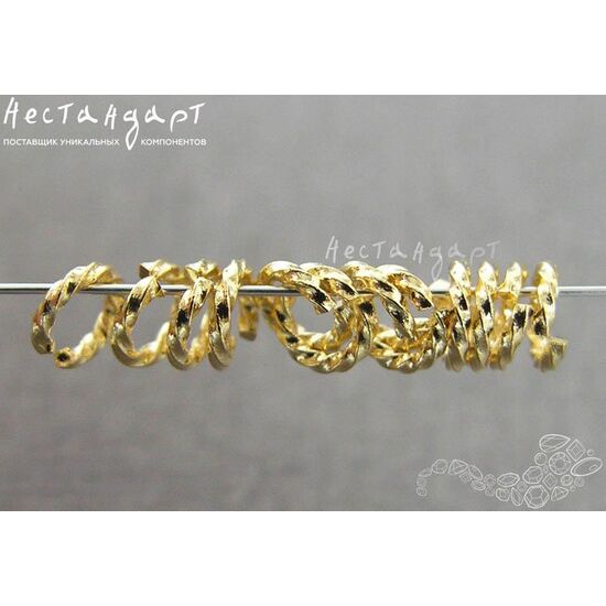 Кольцо соединительное витое разъемное Twisted Round Gold Plated 5х1 мм (уп. 10 шт.), изображение 3