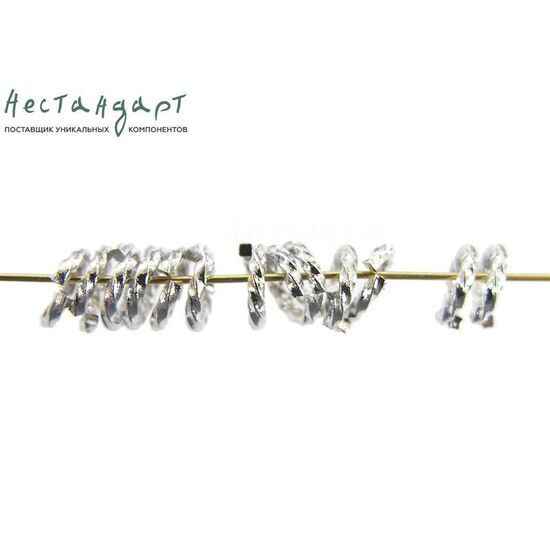 Кольцо соединительное витое разъемное Twisted Round Rhodium Plated 5х1 мм (уп. 10 шт.), изображение 2