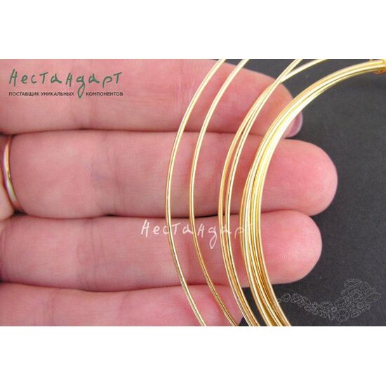 Проволока средней жесткости Vermeil Sterling Silver 1 мм (уп. 10 см.), изображение 2