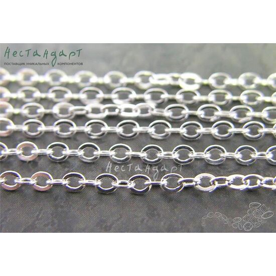 Цепочка якорная Rhodium Plated 1,8х1,3 мм