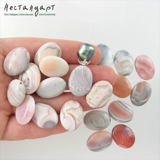 Агат натуральный Pastel Mist 20х15,5 мм, изображение 2