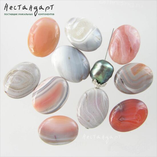 Агат натуральный Pastel Mist 20х15,5 мм, изображение 4