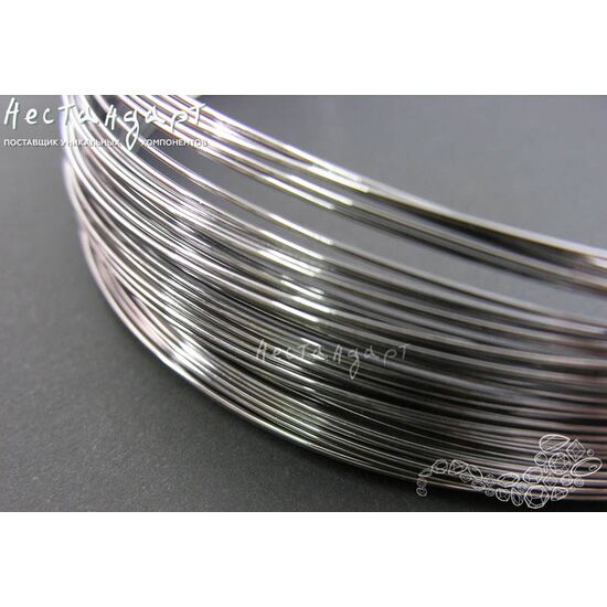 Мемори-проволока для колье Gunmetal Color 130х0,8 мм (уп. 10 витков), изображение 4