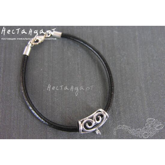 Основа для браслета Black Leather натуральная кожа 18 см