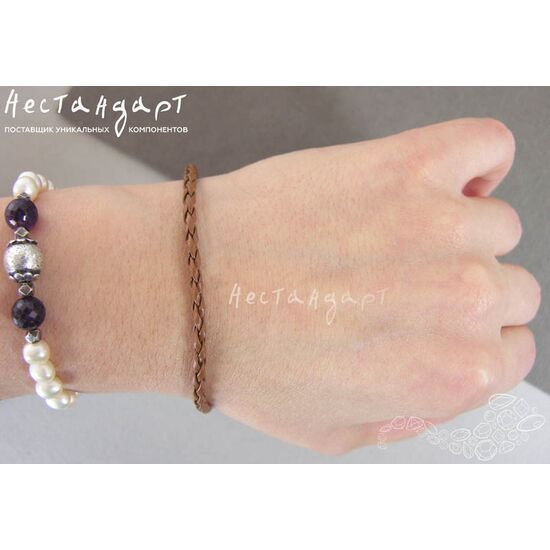 Основа для браслета Pandora Coffee плетеная 23 см, изображение 4