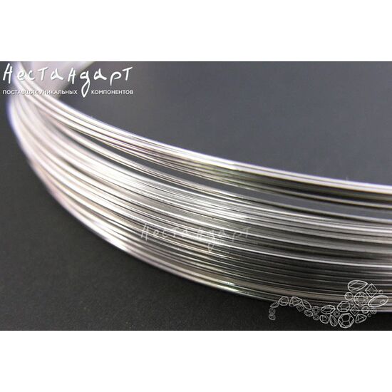 Мемори-проволока для колье Rhodium Color 120х0,8 мм (уп. 6 витков), изображение 3