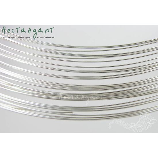 Мемори-проволока для колье Rhodium Color 120х0,8 мм (уп. 6 витков), изображение 4