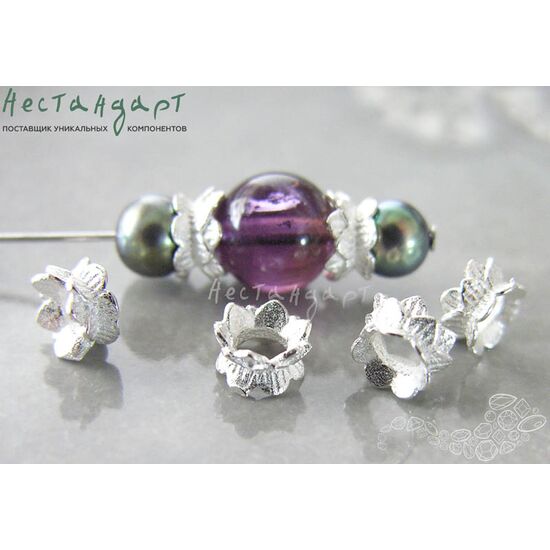 Чашечки для бусин Double Bead Sterling Silver 6 мм, изображение 2