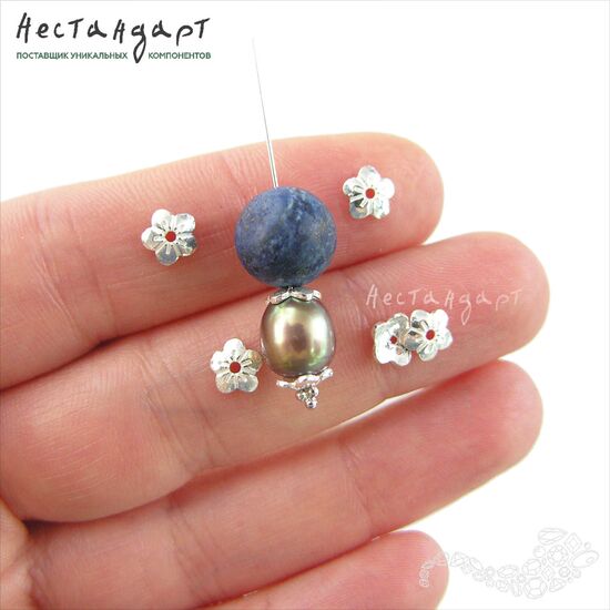 Чашечки для бусин Flower Sterling Silver 4 мм (уп. 10 шт.), изображение 2