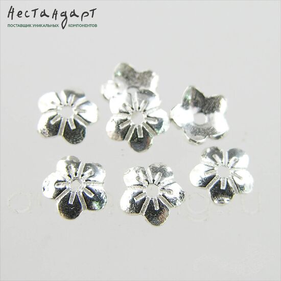 Чашечки для бусин Flower Sterling Silver 4 мм (уп. 10 шт.), изображение 4