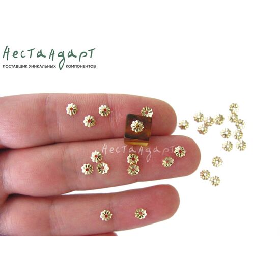 Чашечки для бусин Swirl Round Gold Filled 4 мм (уп. 6 шт), изображение 2