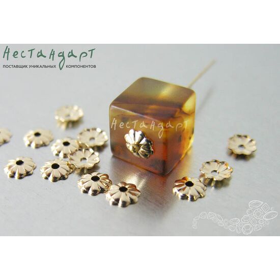 Чашечки для бусин Swirl Round Gold Filled 4 мм (уп. 6 шт), изображение 3