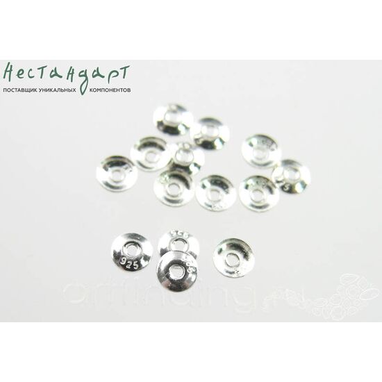 Чашечки для бусин Circle Sterling Silver 4 мм