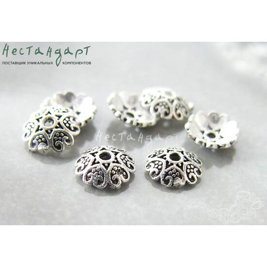 Чашечки для бусин Patina Curl Sterling Silver Cap 6 мм, изображение 2
