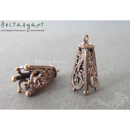 Концевик со штифтом Pyramid Patina Copper 24х13 мм, изображение 2