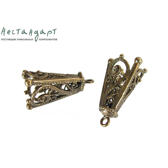 Концевик со штифтом Pyramid Patina Bronze 24х13 мм