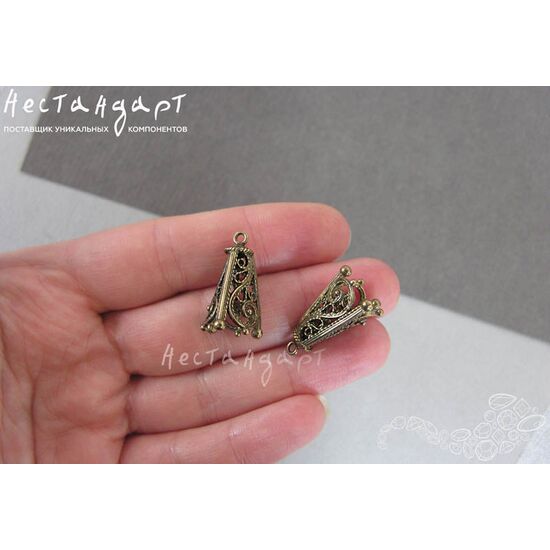 Концевик со штифтом Pyramid Patina Bronze 24х13 мм, изображение 2