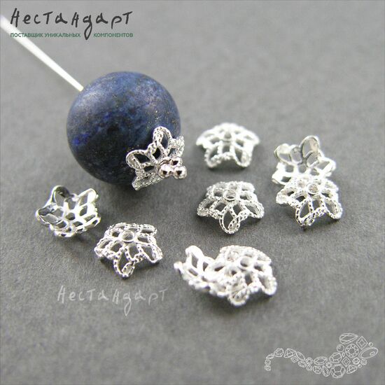 Чашечки для бусин Cinquefoil Sterling Silver 6 мм, изображение 2