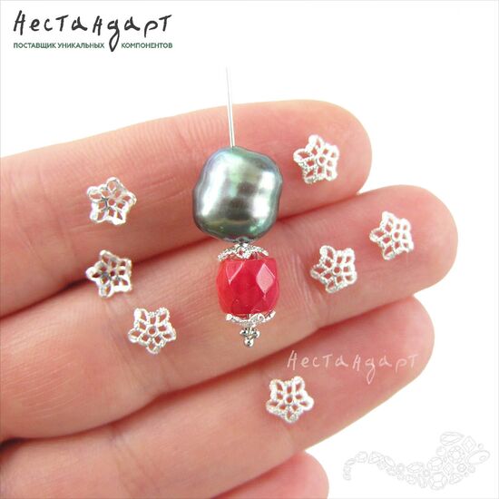 Чашечки для бусин Cinquefoil Sterling Silver 6 мм, изображение 3