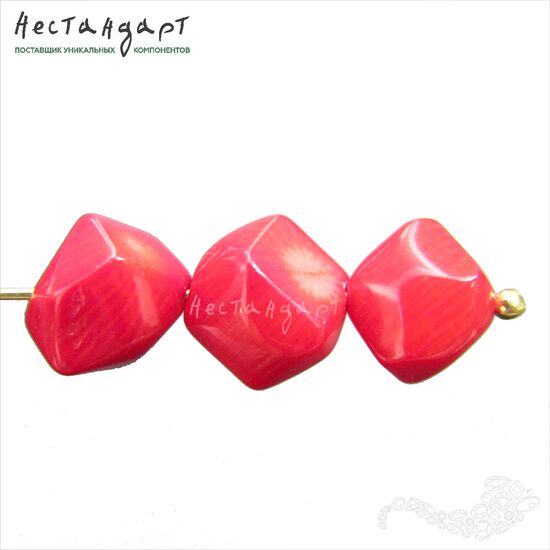 Коралл натуральный красный Diagonal Barrel 12 мм, изображение 4