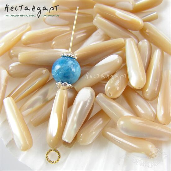 Перламутр натуральный Beige Drop 20х6 мм, изображение 2