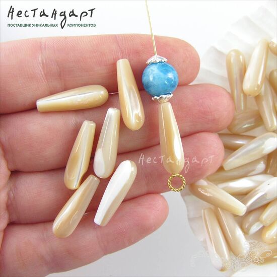 Перламутр натуральный Beige Drop 20х6 мм, изображение 4