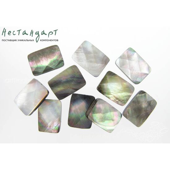 Перламутр натуральный Black Rectangle 18х13 мм, изображение 4