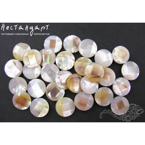 Перламутр натуральный с огранкой Meringue 14х4 мм