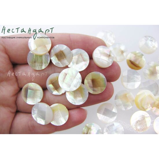 Перламутр натуральный с огранкой Meringue 14х4 мм, изображение 2