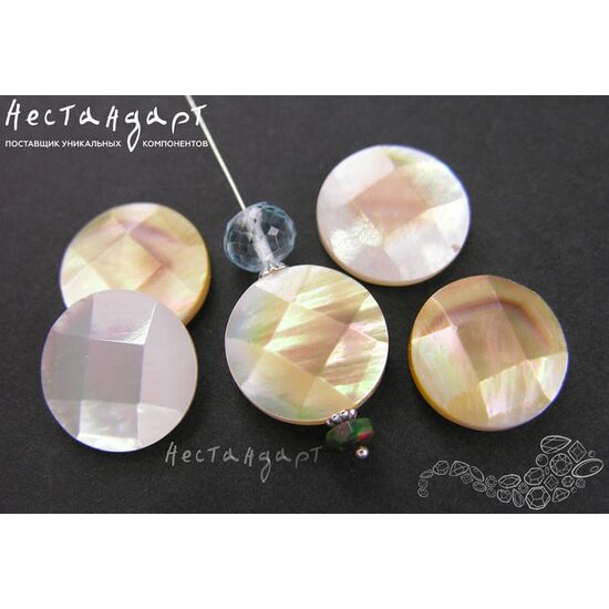 Перламутр натуральный с огранкой Meringue 14х4 мм, изображение 3