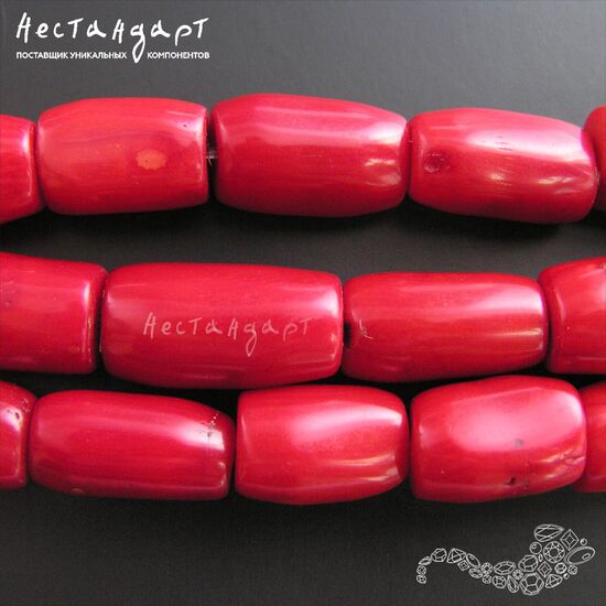 Коралл натуральный красный Barrel 17-24 мм, изображение 3