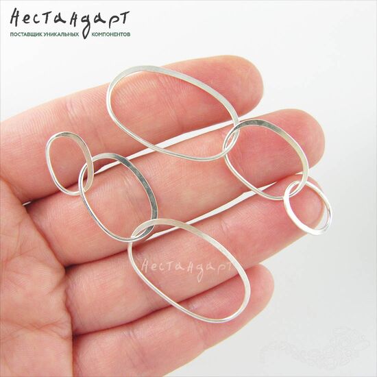 Подвеска-коннектор 3-Rings Sterling Silver 60x19 мм, изображение 2