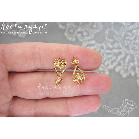 Подвеска-коннектор Sorrento латунь 18х8 мм, изображение 4